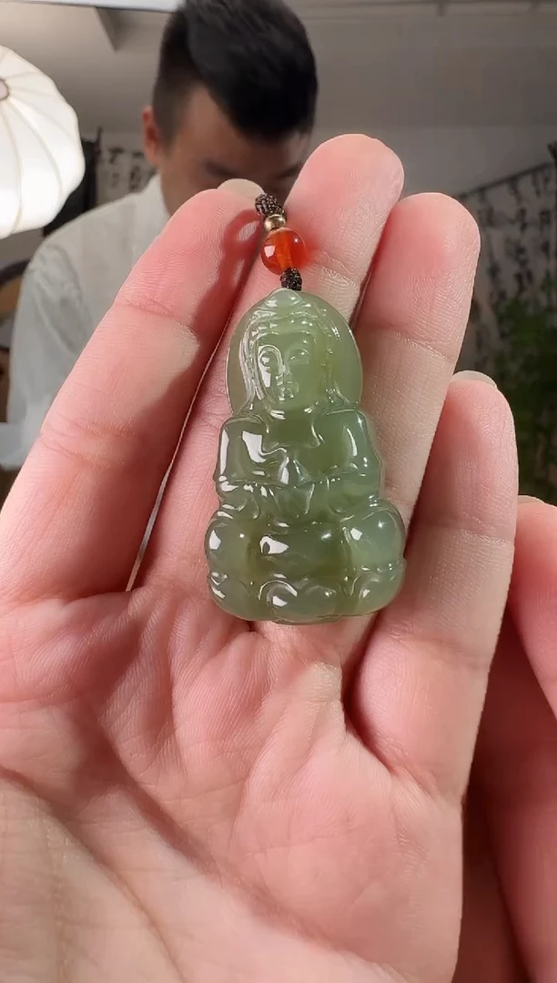 颈饰未镶嵌和田玉观音