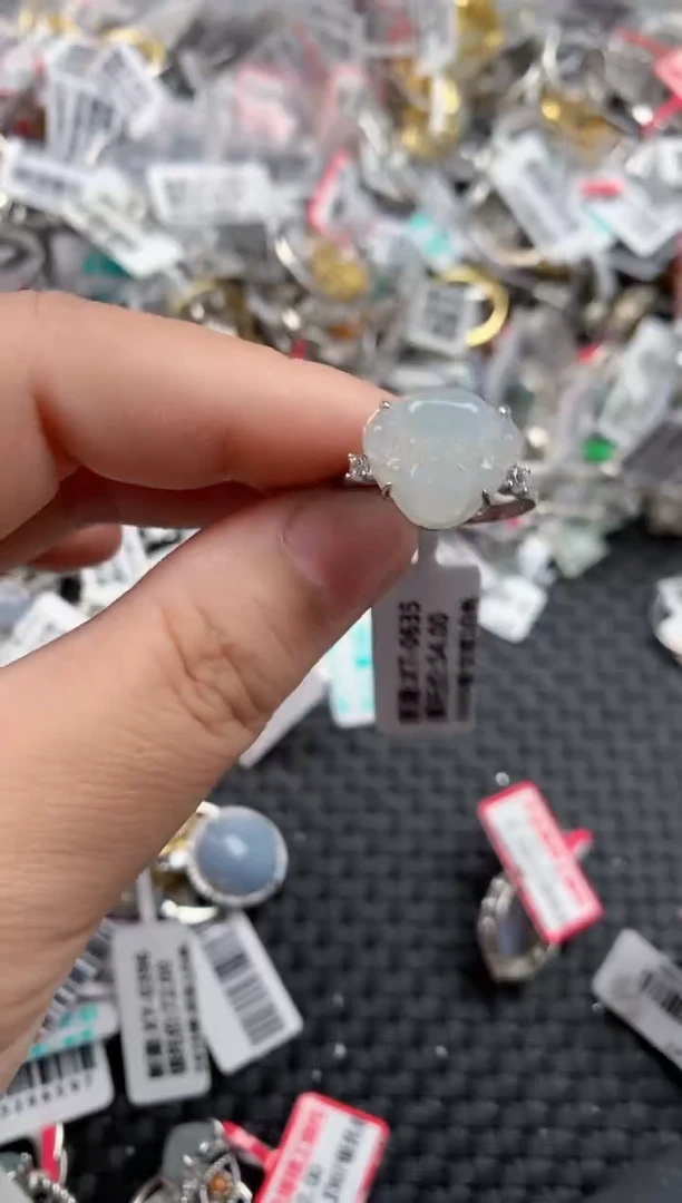 银S925镶嵌戒指翡翠999   1