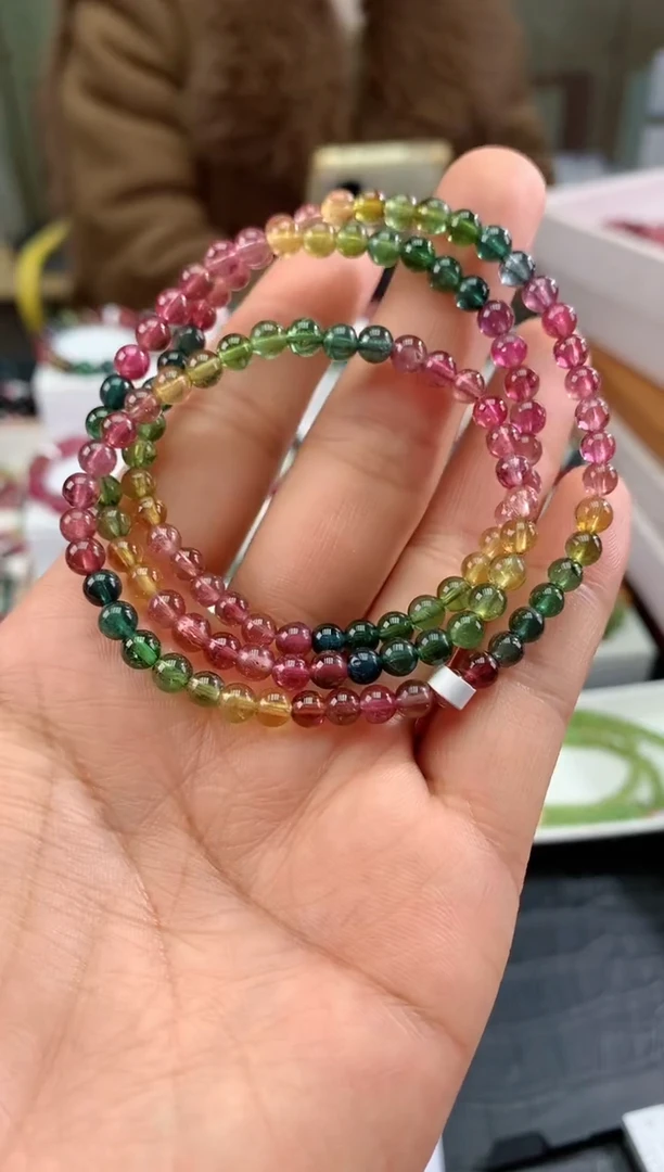 【闪购商品】碧玺手串银S925镶嵌多样性发一条