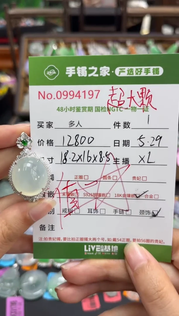 翡翠18K金镶嵌颈饰多人