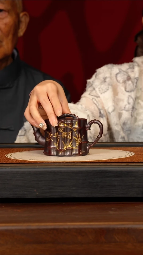 茶壶紫砂宜兴紫砂SZY 古乌泥 清风竹影 180cc