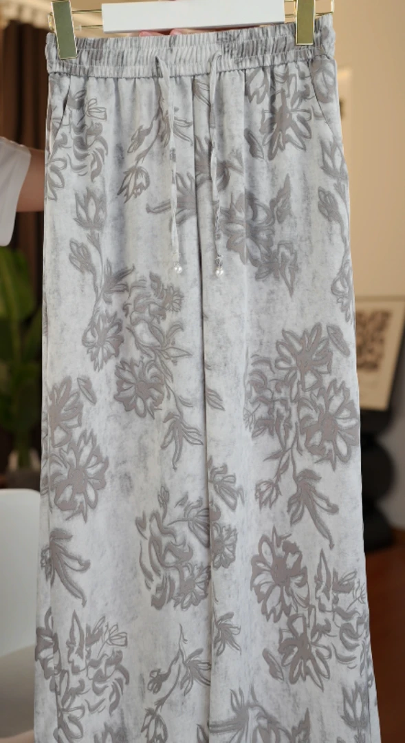 K40 新款缎面宽松休闲百搭阔腿裤-蕾蕾