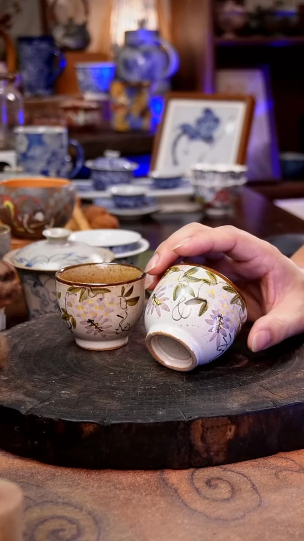 杯子紫藤花手工手绘手工手绘