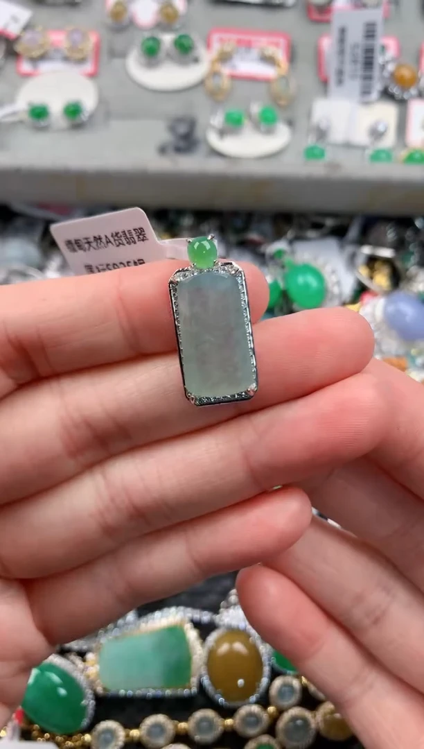 银S925镶嵌戒指翡翠999---3