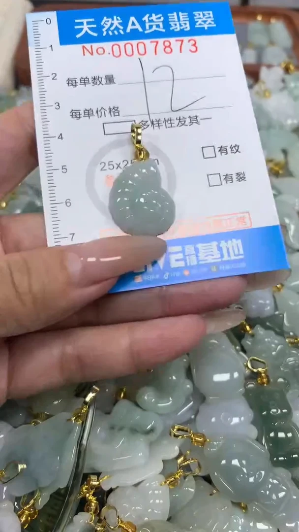 翡翠未镶嵌颈饰净货挂件-7873