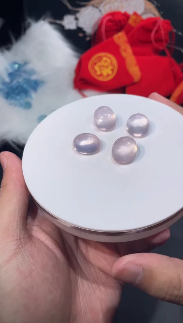 未镶嵌珠宝半成品水晶【S21】裸粉晶蛋面多样性随1颗