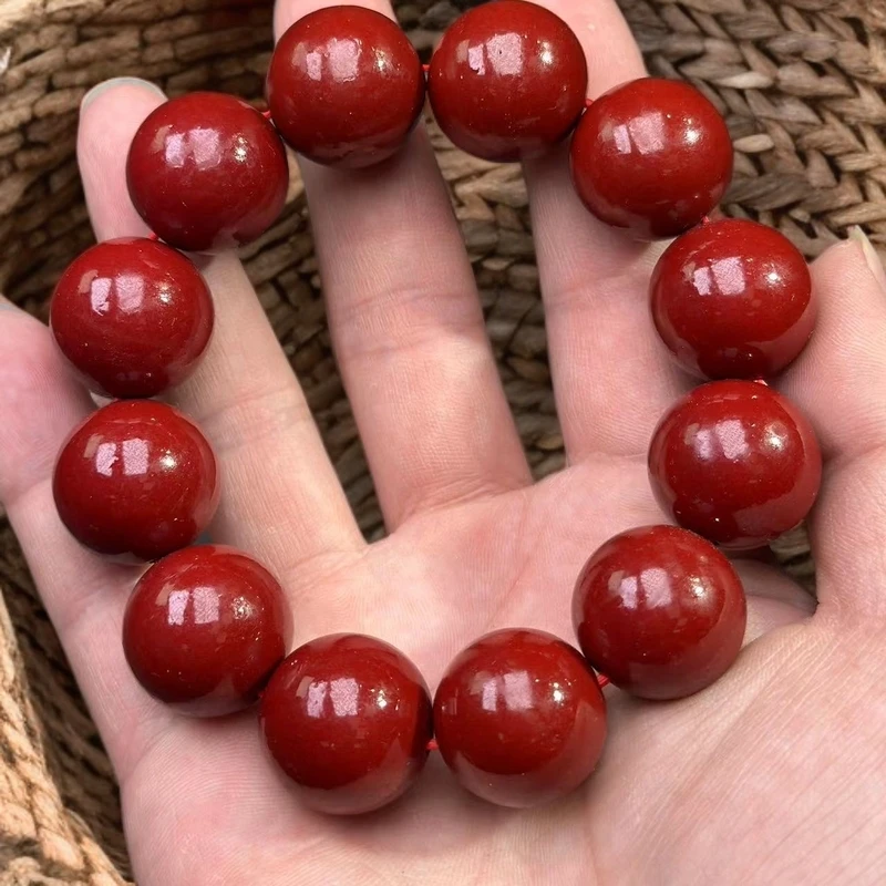 含辰砂工艺品C107辰砂紫金砂卡2.0牛血红单圈