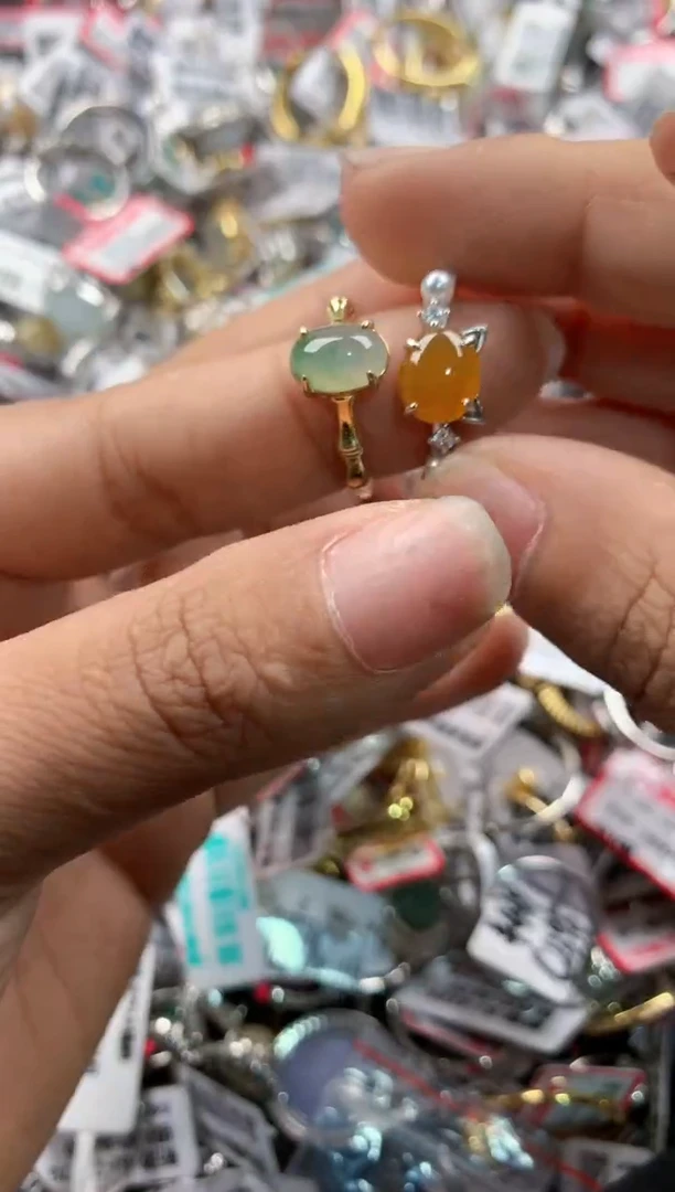 银S925镶嵌戒指翡翠999   5