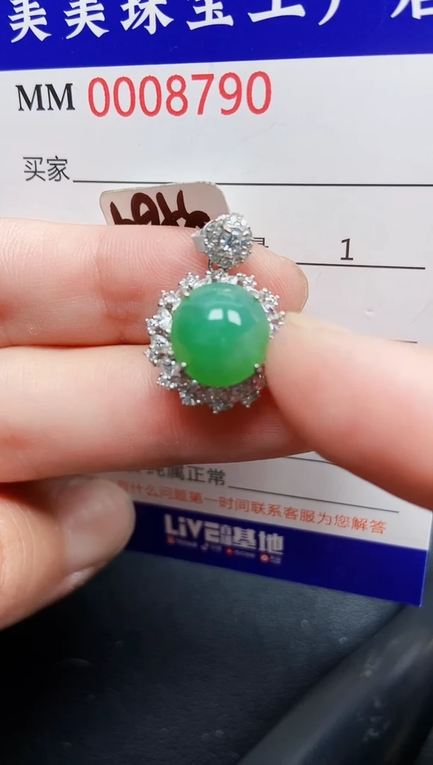 翡翠银S925镶嵌颈饰8790