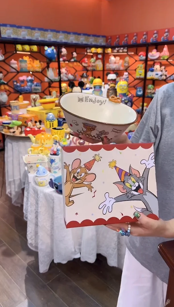 瓷片@@猫和老鼠900ml长方汤碗