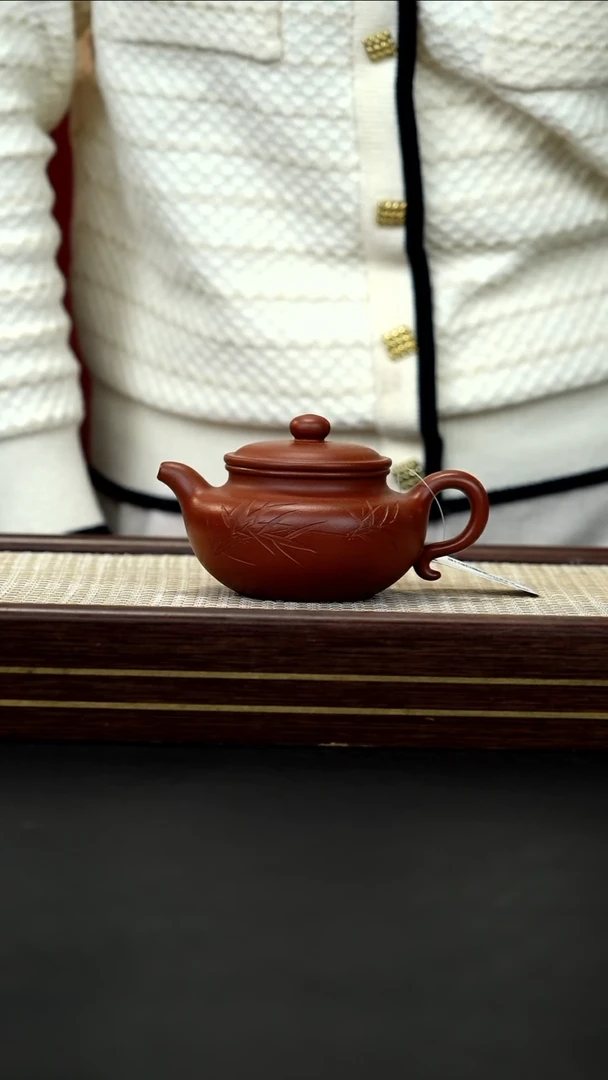 茶壶紫砂70 朱泥 仿古 君竹 吴暗华