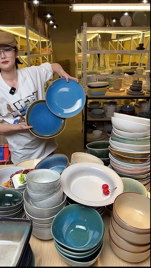 瓷210外贸尾货窑变釉下彩默认微瑕