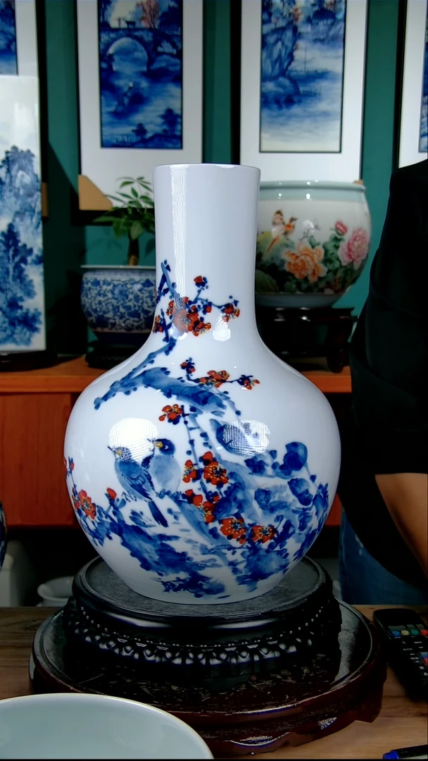 摆件梦***膀景德镇手绘陶瓷8888