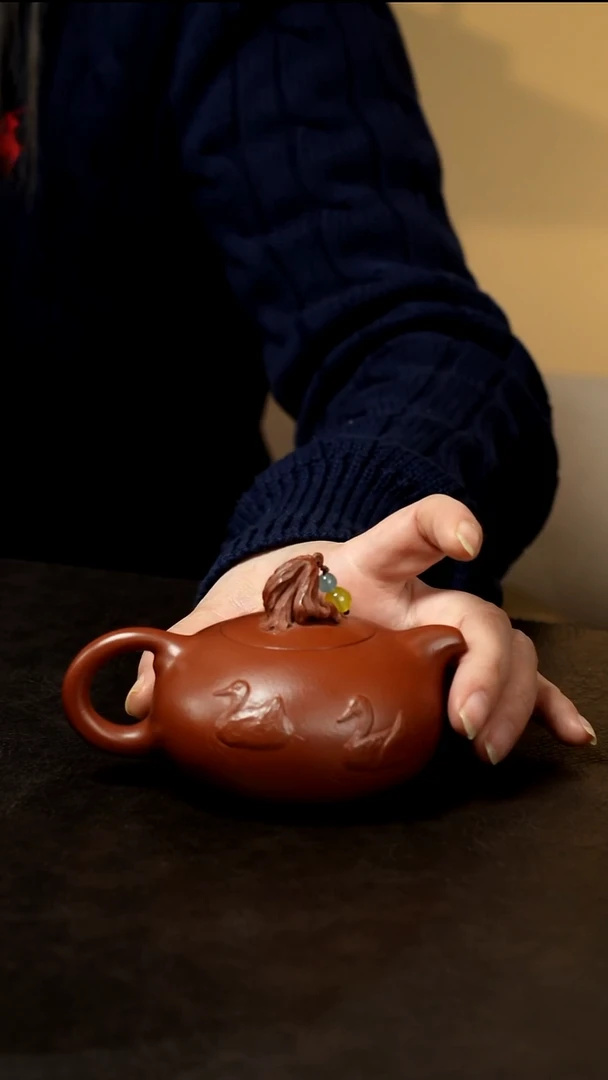 紫砂茶盘朱泥大红袍紫砂壶