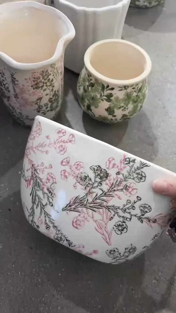 【闪购商品】陶瓷花盆高13.5cm内口21.5*11cm