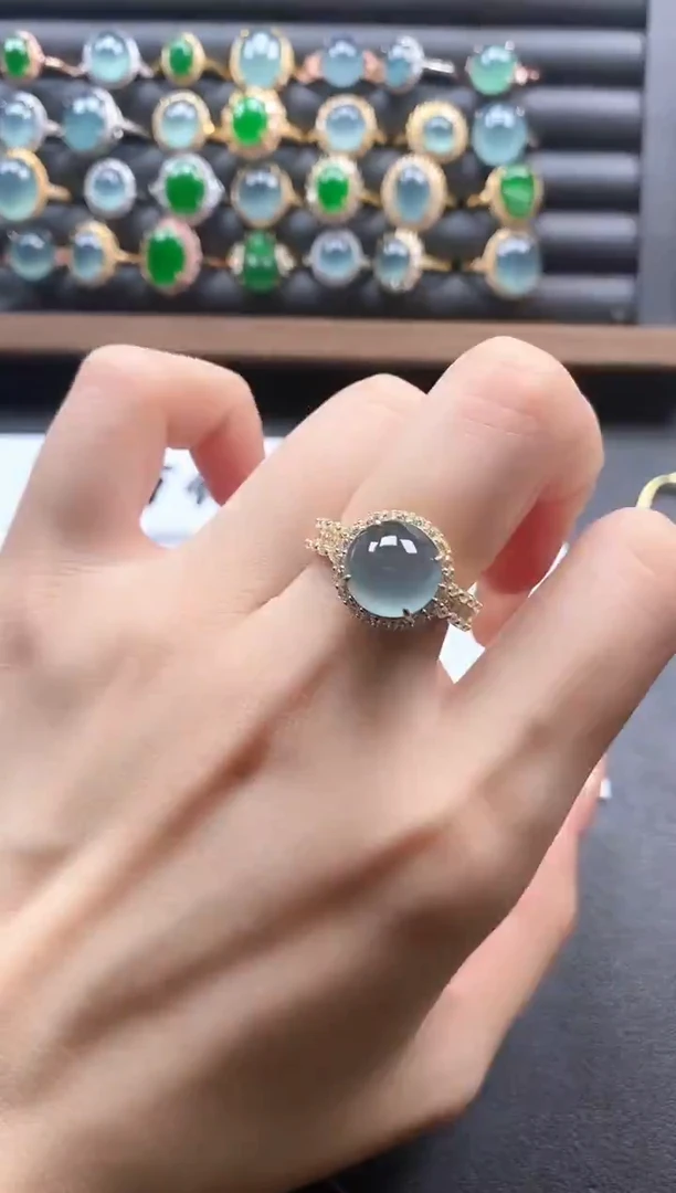 银S925镶嵌戒指翡翠1511