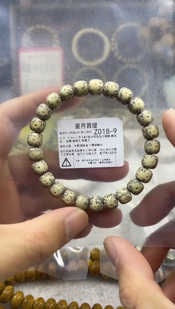 手串星月菩提Z018-9 9*8糯冰底青花大眼睛