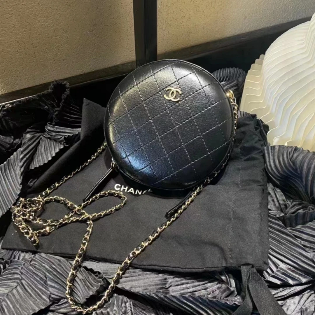 95新 Chanel/香奈儿 青奢荟/香奈儿圆饼斜挎包/66771
