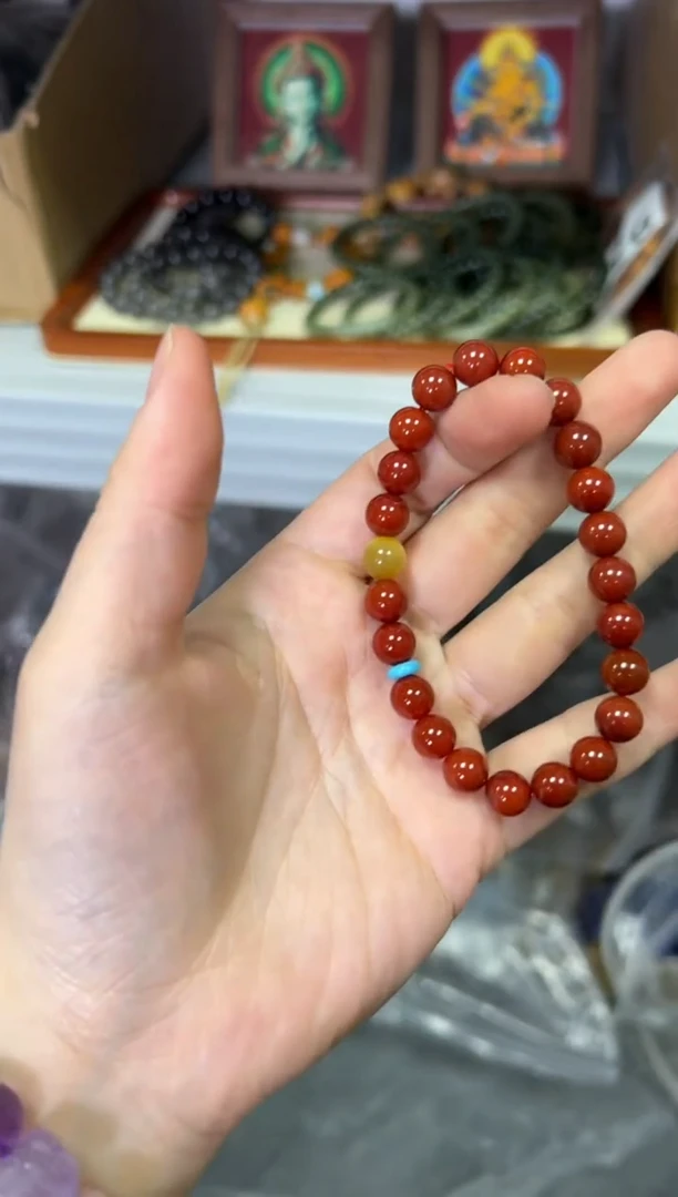 【闪购商品】玛瑙/玉髓手链未镶嵌柿子红玛瑙虎眼款手链[361]