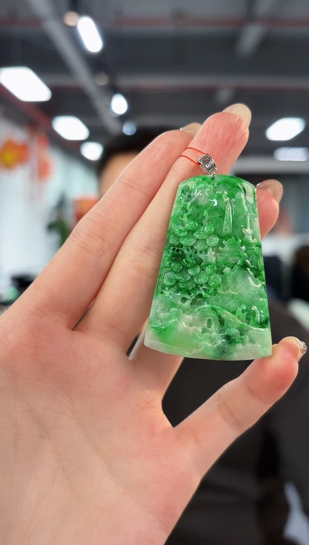 【闪购商品】翡翠颈饰18K金镶嵌缅料A货/支持复检/一件