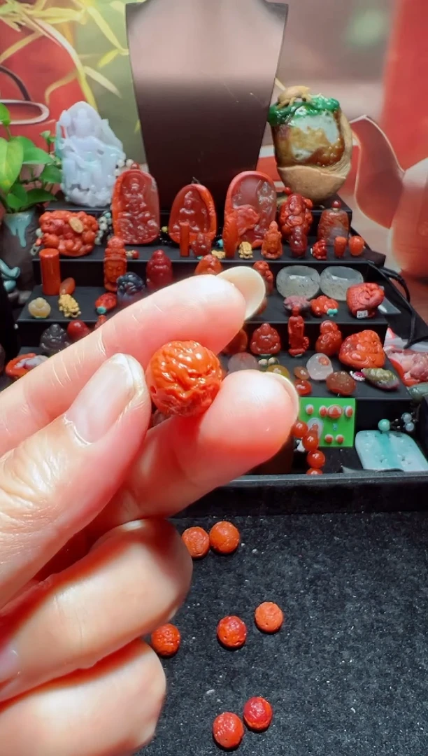 未镶嵌单珠南红玛瑙晓*龙珠12.7mm