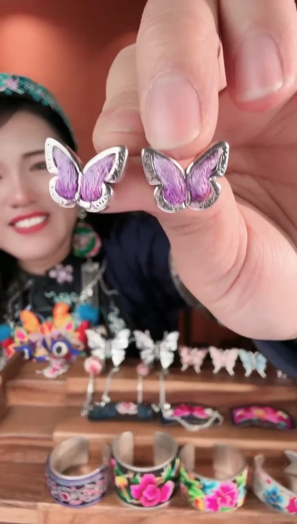 织绣非遗刺绣饰品耳环48