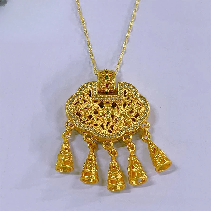 合金吊坠  【晓蕾专享】合金莲花同心锁包吊坠 HEJD582