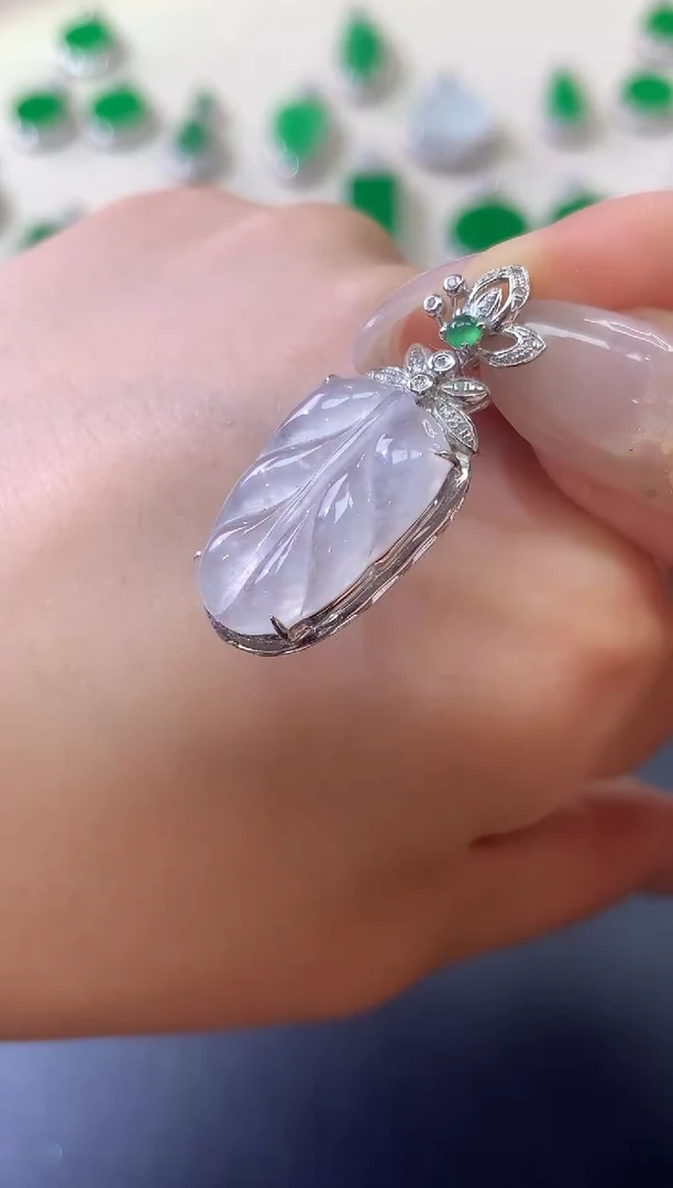 翡翠18K金镶嵌吊坠(不含链)吊坠（不含链）|2980+0