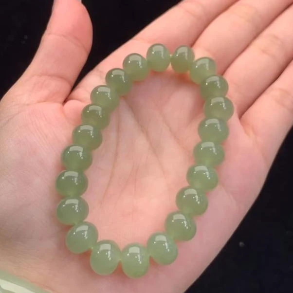 h80湖水算盘珠8×10mm手串青海料和田玉女款手链珠宝玉器多样性发1