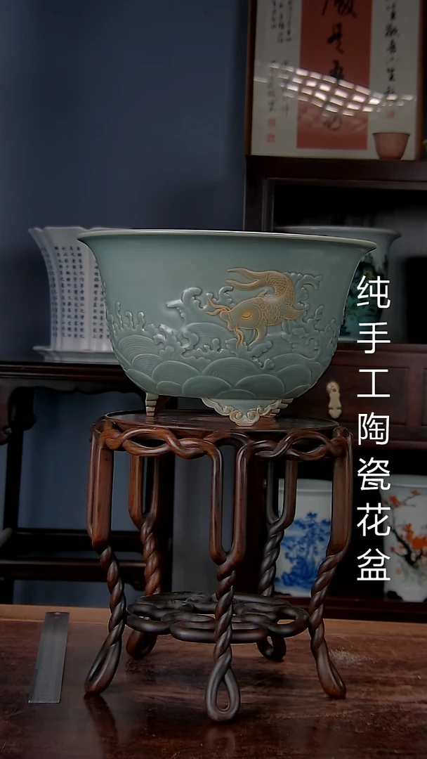 景德镇手工陶瓷花盆