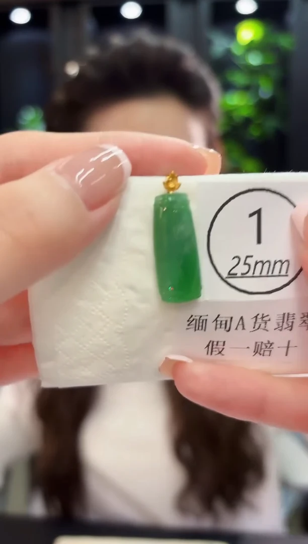 颈饰18K金镶嵌翡翠 缅料A货/支持复检/一件