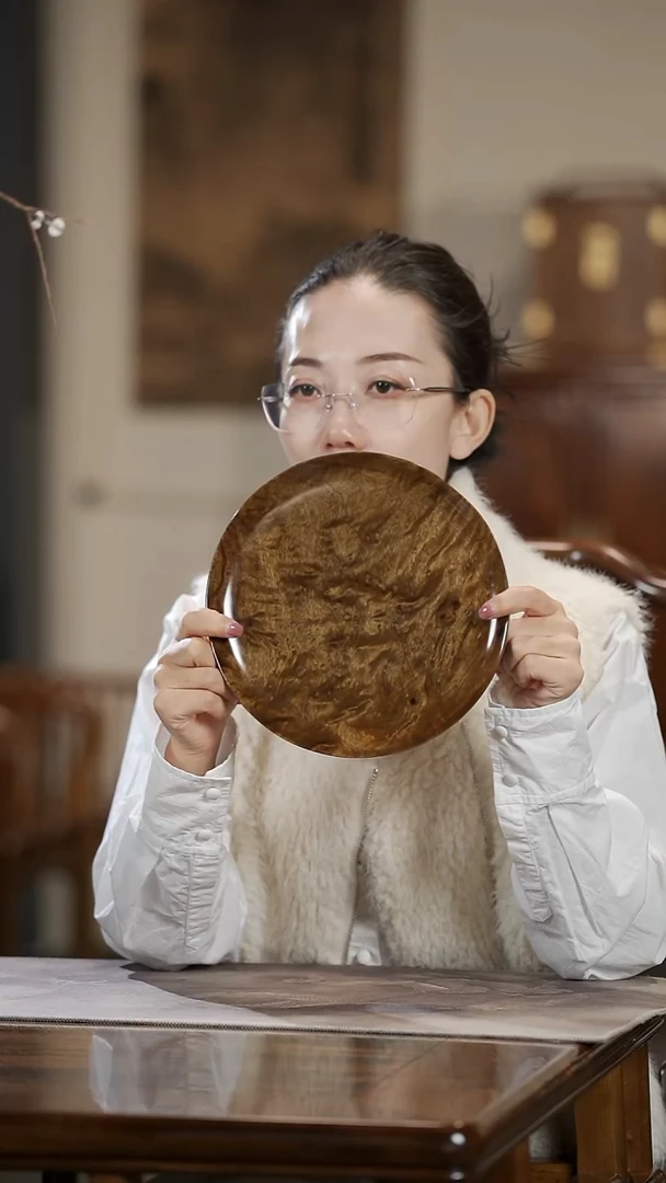 金丝楠466云彩纹点心盘圆盘