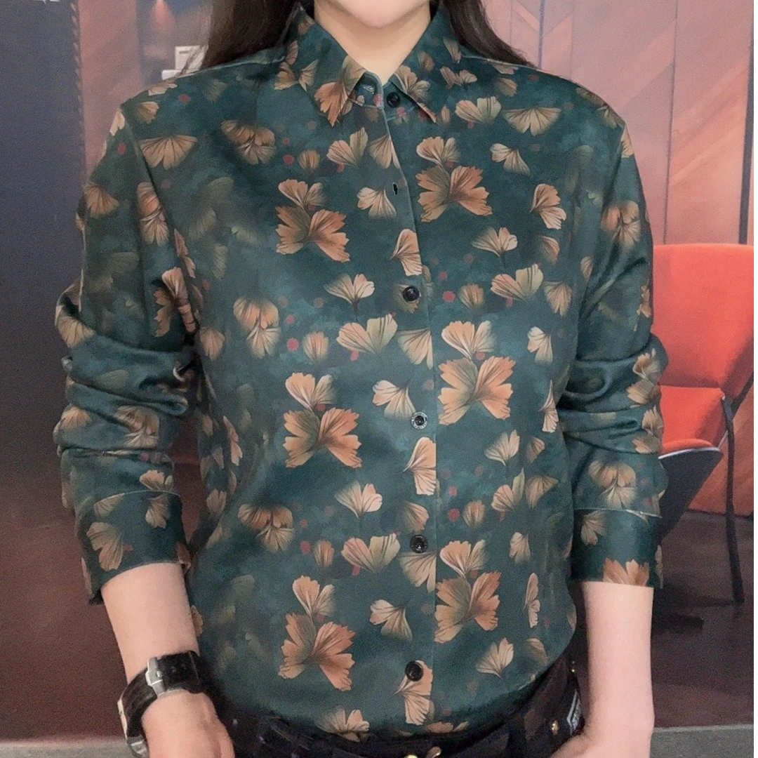 【慕克男装】欧货时尚潮流洋气蝴蝶花弹力修身加绒男士衬衫