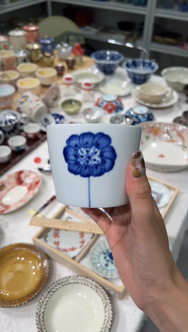 陶瓷福利 白景茶杯（一轮花）