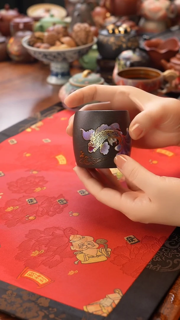 茶壶紫砂锦鲤主人杯