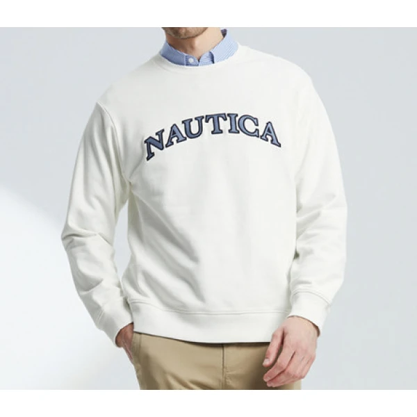 nautica/诺帝卡男装春秋舒适潮流情侣圆领卫衣-221KO2141