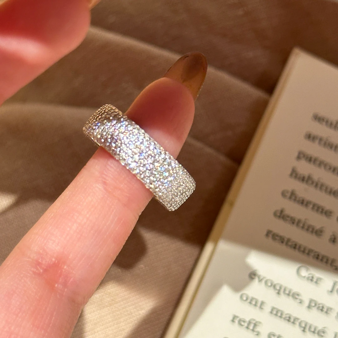 铜合金戒指 ““满天星河”设计素圈戒指女轻奢高级感食指戒指环