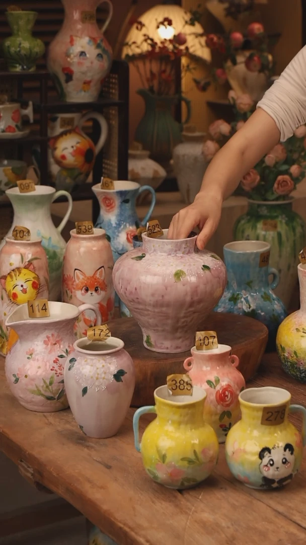 陶瓷景德镇设计师手作花器摆件侘寂风523