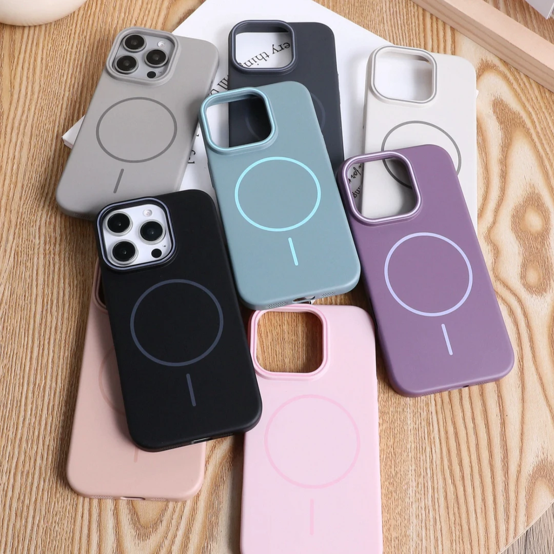 适用于苹果/华为/小米手机壳磨砂磁吸纯色超薄简约手机壳