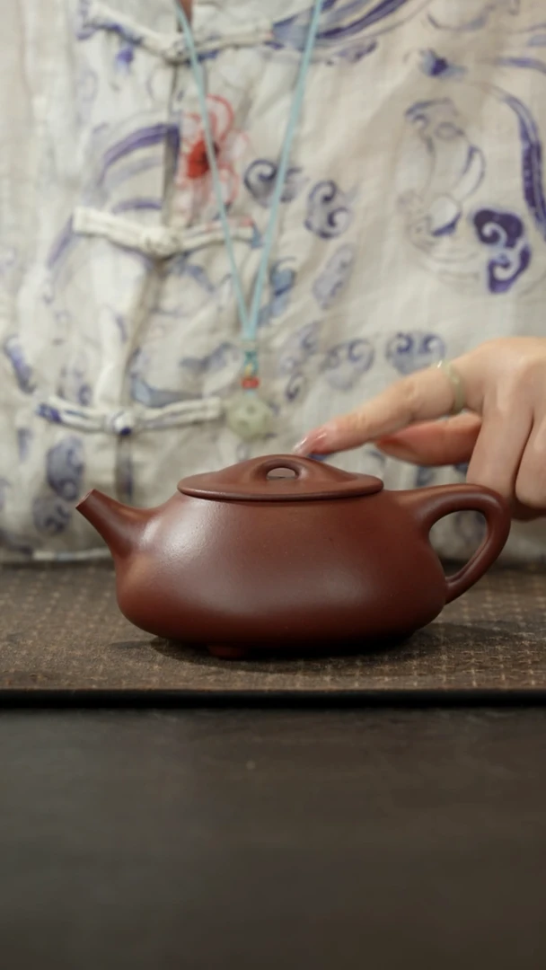 茶壶紫砂桃花紫泥满瓢430cc