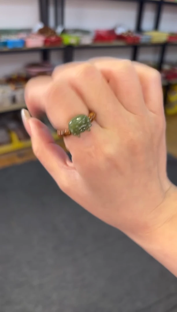 【闪购商品】和田玉（碧玉）颈饰未镶嵌库克和田碧玉小龙人戒指