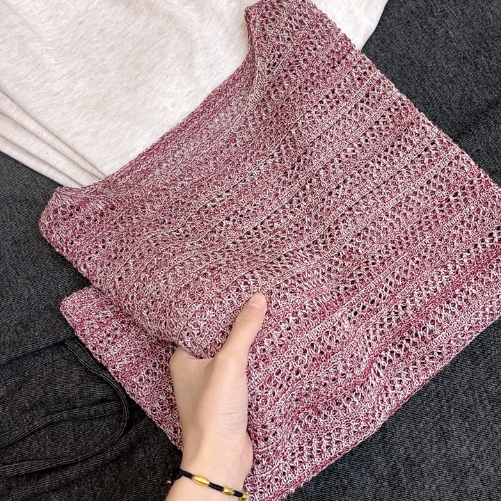 夏季新品【凤凰】圆领套头镂空洋气花纱短袖针织罩衫 U75X13