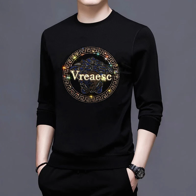 VENDAFONAT梵基弗奈轻奢男士加绒卫衣秋冬长袖修身时尚休闲卫衣