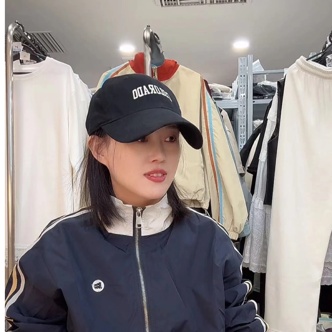 大帽檐棒球帽女韩版百搭刺绣防晒显脸小鸭舌帽