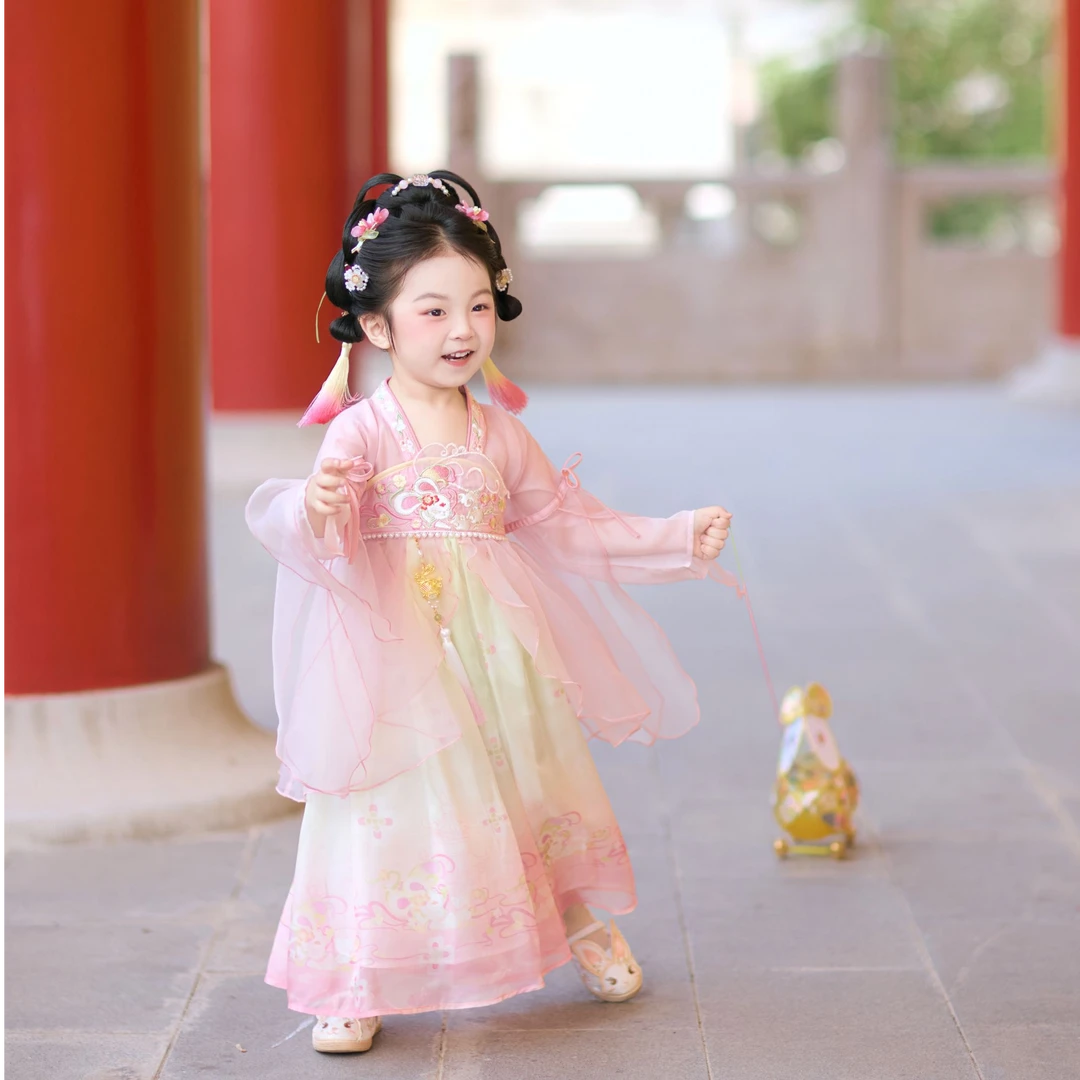 今兮古兮【玉兔奔月】中国风民族风汉服民族女孩套装2025秋季M903L