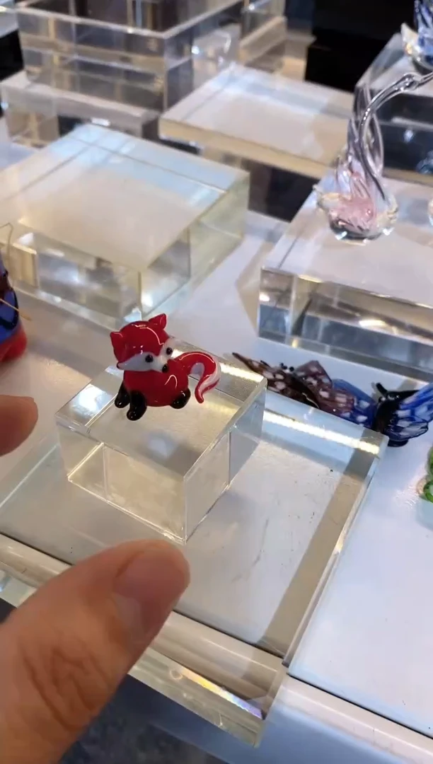 手工艺品琉璃平*底座+狐狸