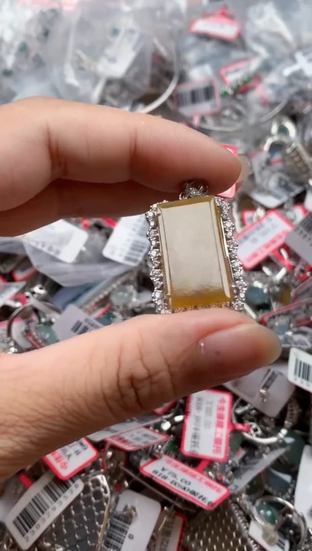 银S925镶嵌戒指翡翠天然A货缅甸翡翠