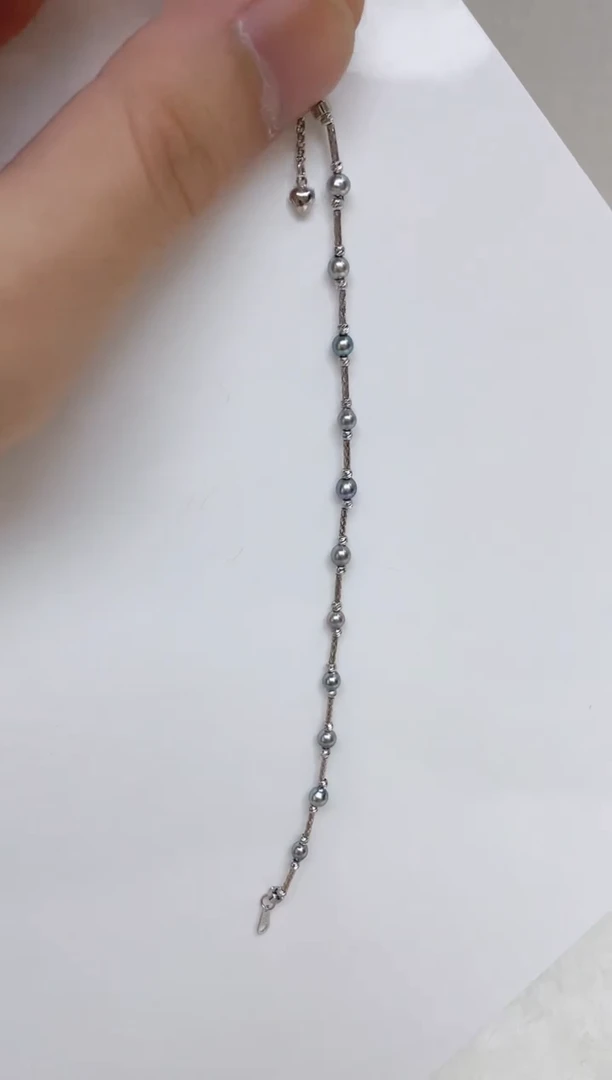 银S925镶嵌海水珍珠手链