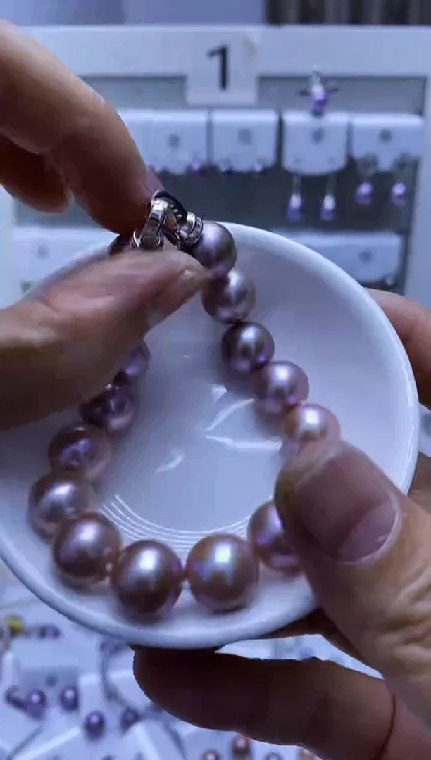 银S925镶嵌手串淡水珍珠手串