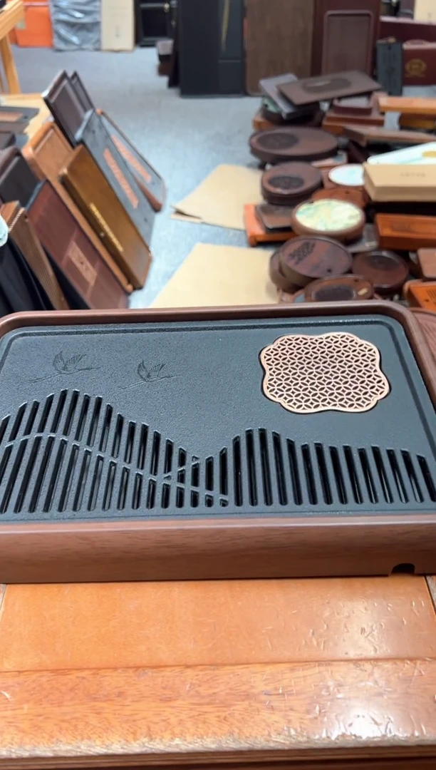 茶盘茶盘密胺边框 非实木39*26